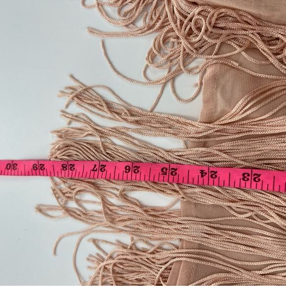 Anthropologie Maeve Velma fringe midi skirt pink sz 6p - Picture 5 of 10